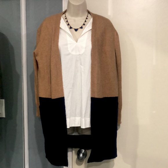 Madewell Kent Colorblock Coziest Sweater tan/blue - Picture 5 of 16